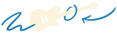 guitar with squiggly lines graphic