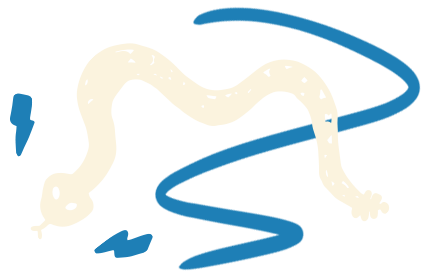 snake with squiggly lines graphic