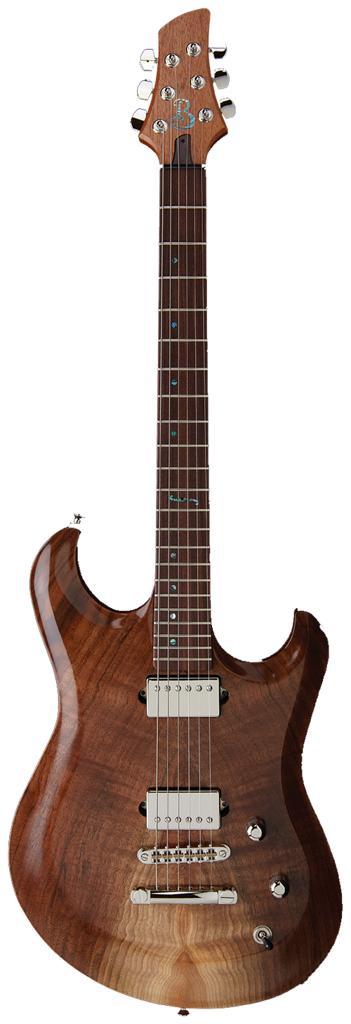 Born Guitars Custom MG Carve Claro Walnut and Mahogany with hand wound nickel humbuckers