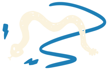 snake with squiggly lines graphic
